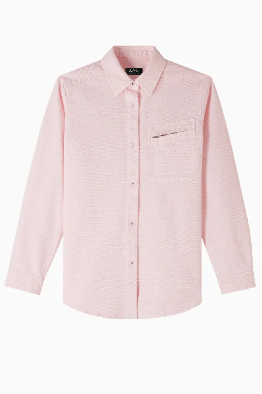 Great Deals A.P.C. Tina Organic Cotton Denim Shirt - Pale Pink