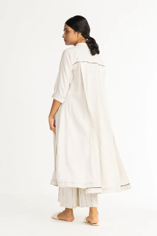 Weekend Savings Spree Panel Slit Shirt- Beige