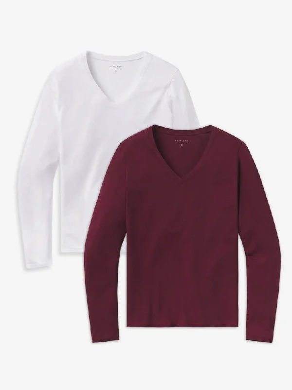 Markdowns Long Sleeve V-Neck Tee Marcy 2-Pack