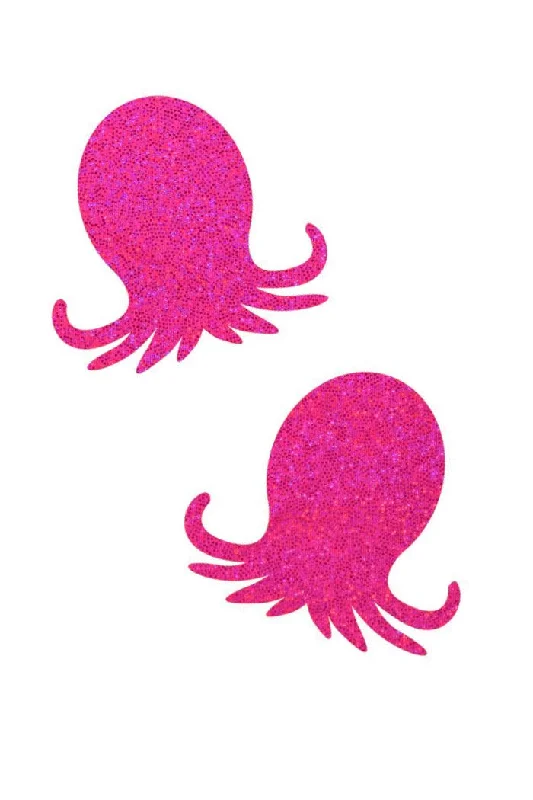Markdowns UV Pink Sparkly Octopus Pasties