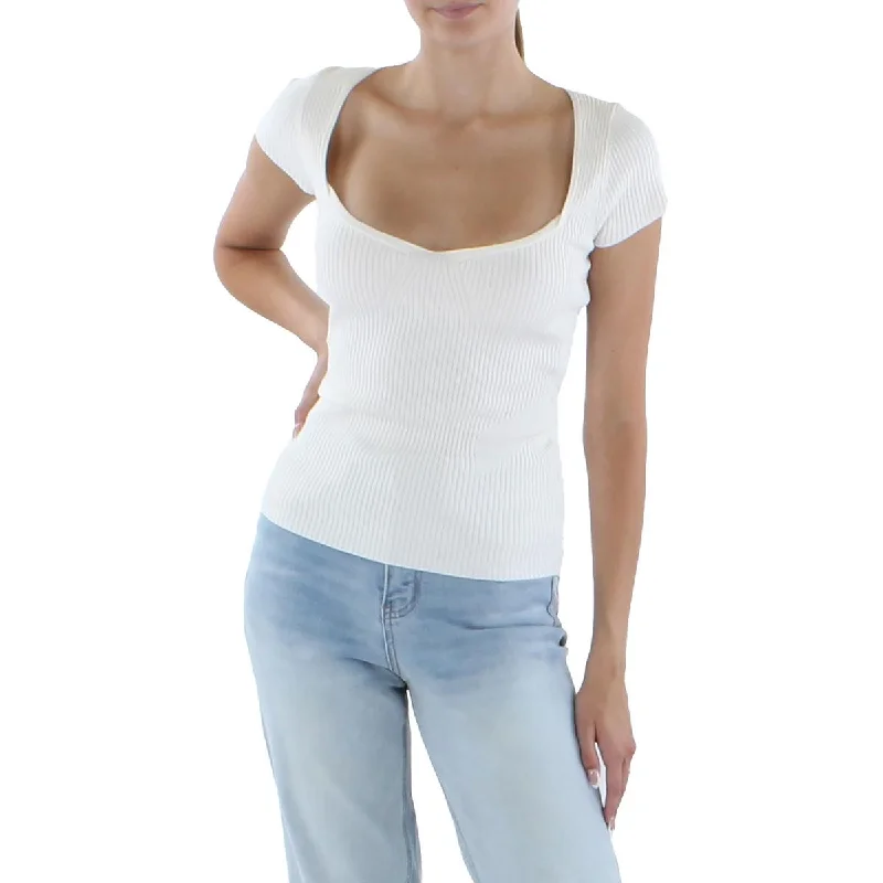 Crazy Deal Womens Ribbed Sweetheart-Neck Shrug Sweater