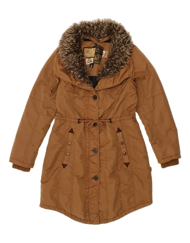 Shop the Weekend Away KHUJO Womens Windbreaker Coat UK 18 XL Brown Polyester