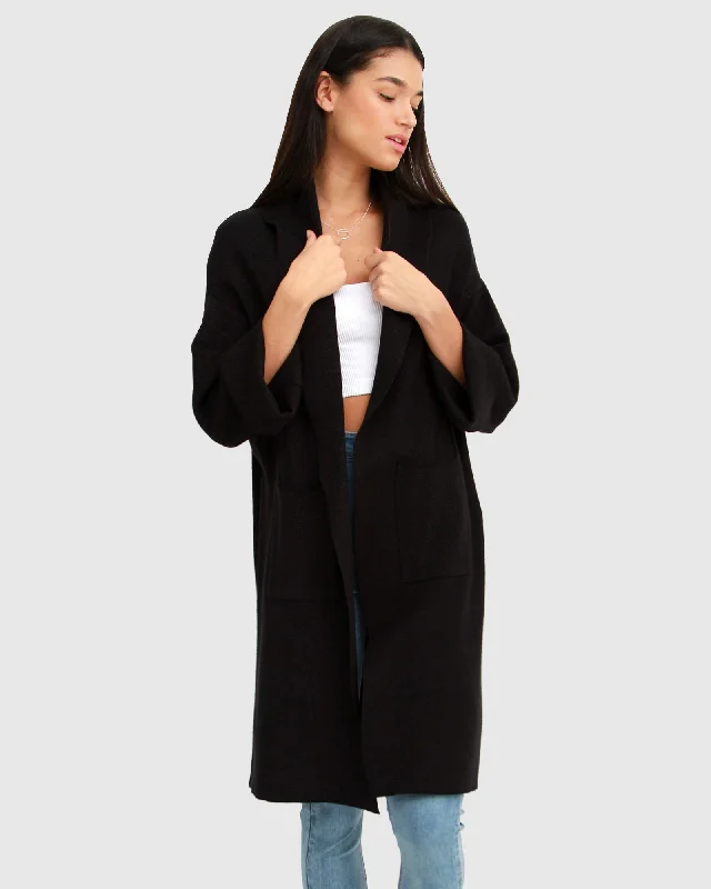 Weekend Deal Hold The Line Coatigan - Black