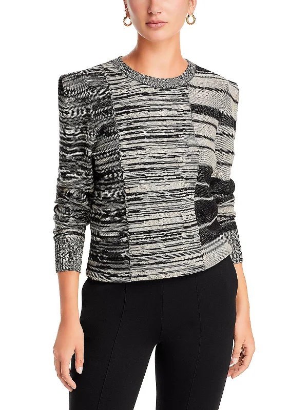 Special Offer Mixed Musings Womens Cotton Blend Striped Crewneck Sweater