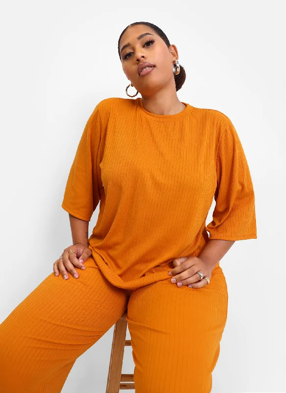 Limited Time Discount Give it Away Ribbed Oversized Top