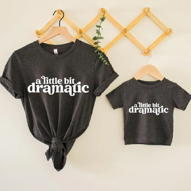 Instant Savings Little Bit Dramatic Mum & Kid Matching Charcoal T-Shirts