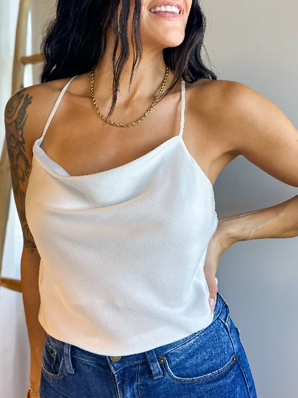 Fantastic Offers Satin Cowl Neck Bodysuit