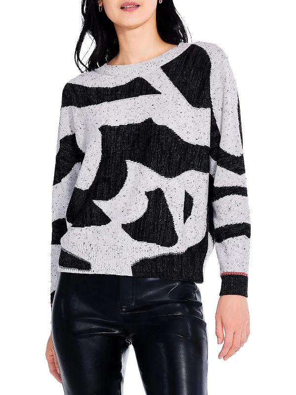 Deal Dash Womens Printed Dolman Pullover Sweater