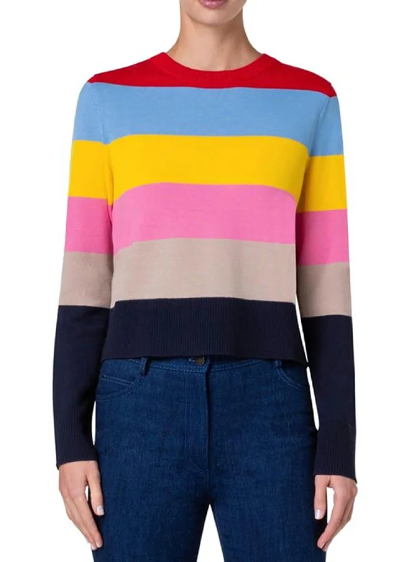 Don't Miss Out Colorblock Knit Sweater In Multi