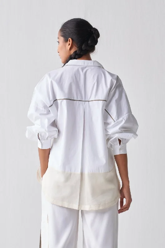 Year-End Clearance Patch U Hem Shirt - White