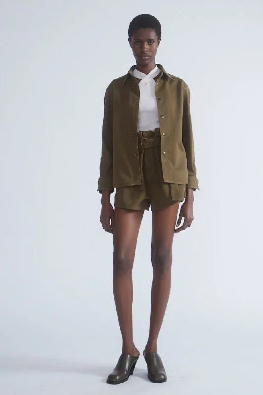 Shop the Weekend Away Petar Petrov Easy Living Denim Shirt - Military