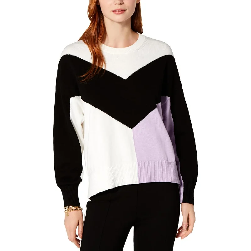 Seasonal Sale Womens Cotton Colorblock Pullover Sweater