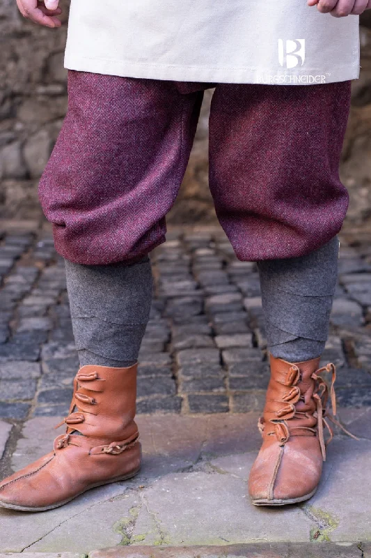 Act Fast Rus Pants Ivar Herringbone Burgundy/Grey
