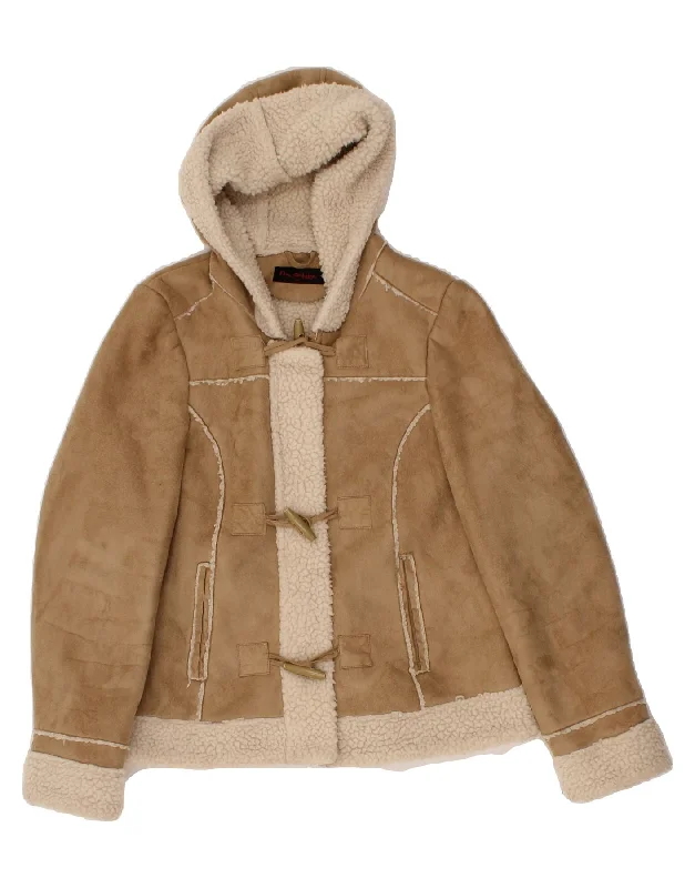 Overstock Sale MISS SELFRIDGE Womens Hooded Sherpa Jacket UK 10 Small Brown Polyester Overstock Sale MISS SELFRIDGE Womens Hooded Sherpa Jacket UK 10 Small Brown Polyester