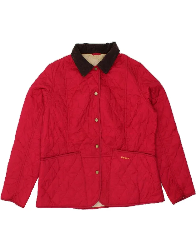 Weekend Specials to Snag BARBOUR Womens Quilted Jacket UK 18 XL Pink Polyamide