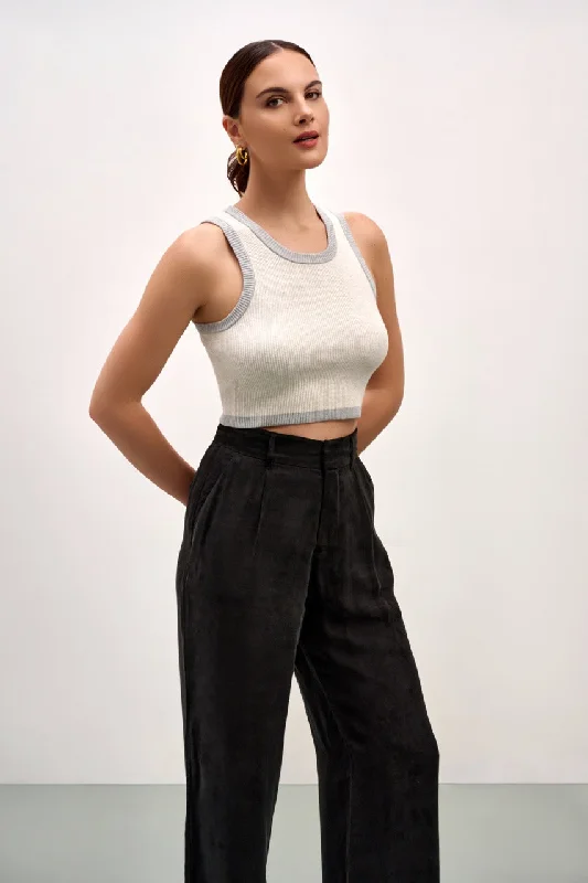 Markdown Madness The Izzy Contrast Tank Top - Contrast Grey
