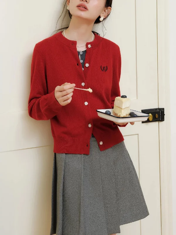 Shop Now Red Wool Blend Round Neck Christmas Sweater