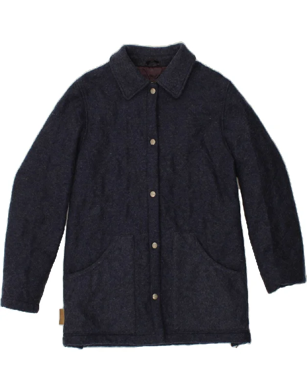 Take Advantage HUSKY Womens Overcoat UK 12 Medium Navy Blue Wool