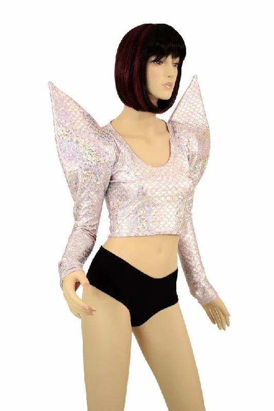 Daily Deals Pink Scale Mega Sharp Shoulder Crop