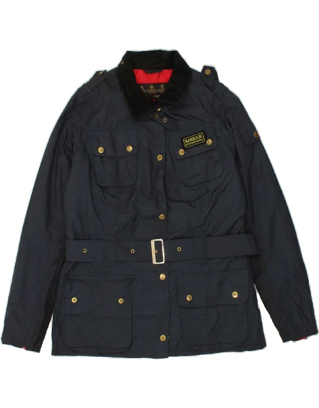 Weekend Discounts to Savor BARBOUR Womens Military Jacket UK 12 Medium Navy Blue Polyester Weekend Discounts to Savor BARBOUR Womens Military Jacket UK 12 Medium Navy Blue Polyester