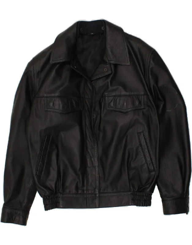 Limited Edition VINTAGE Womens Leather Jacket EU 40 Medium Black
