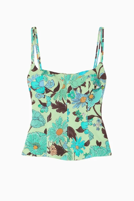 Price Rollback Stella McCartney Garden Print Peplum Top - Multi Mint