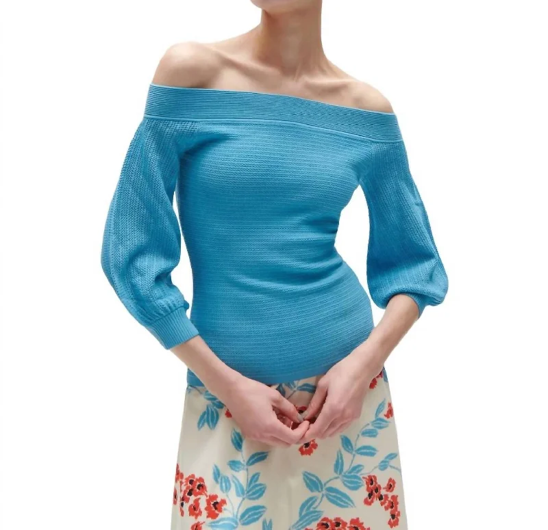 Last Chance Gloria Sweater In Misty Blue