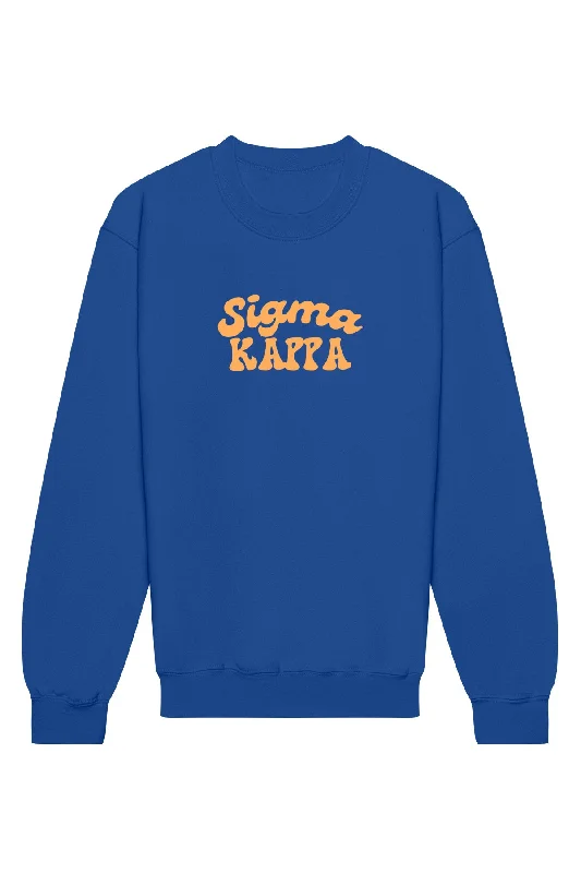 Factory Direct Sale Sigma Kappa Vintage Hippie Crewneck Sweatshirt