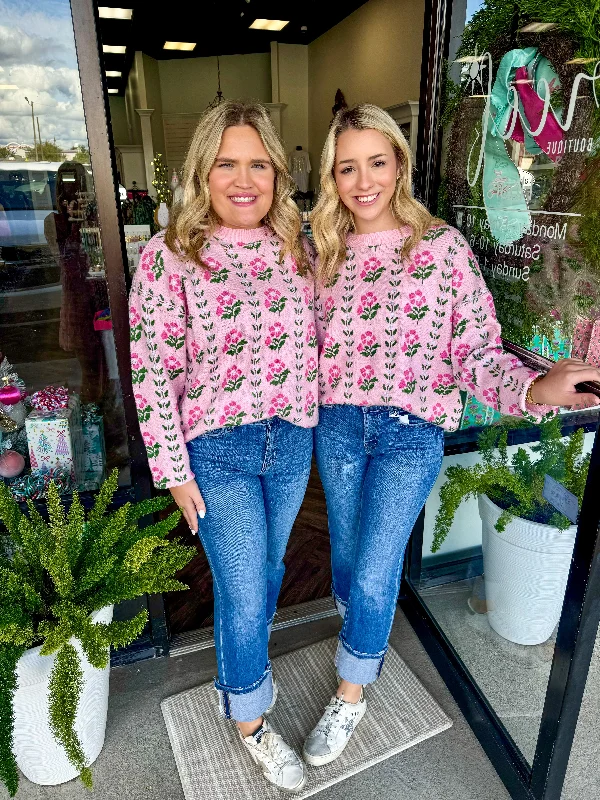 Buy Now Love Fancy Pink Garden Sweater