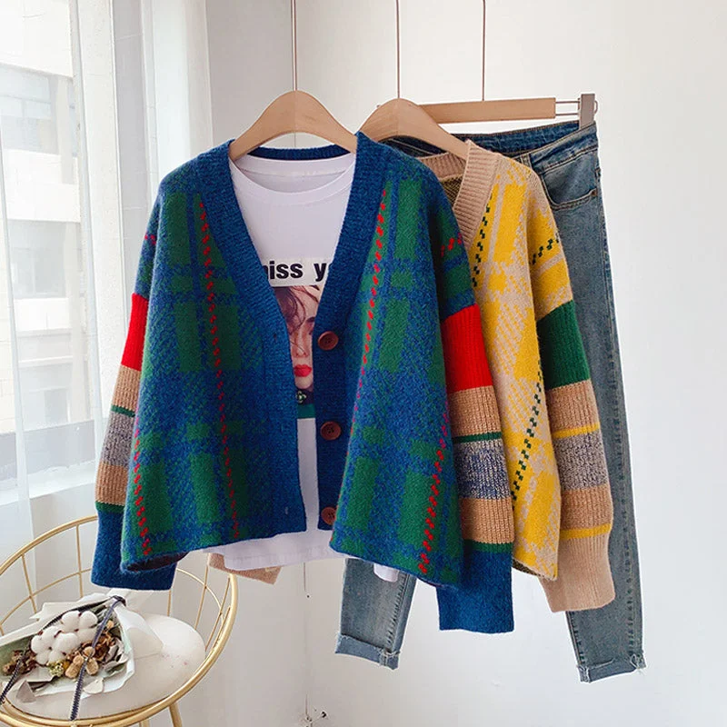 The Best Prices Japanese antique contrast sweater cardigan  5017