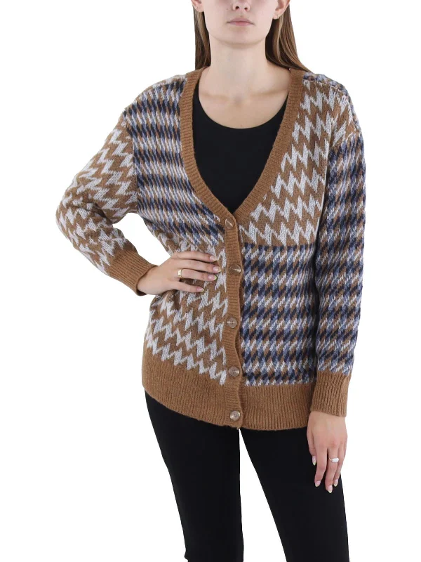 Value Pack Enzo Cardi Womens Cardigan Ribbed Button-Up