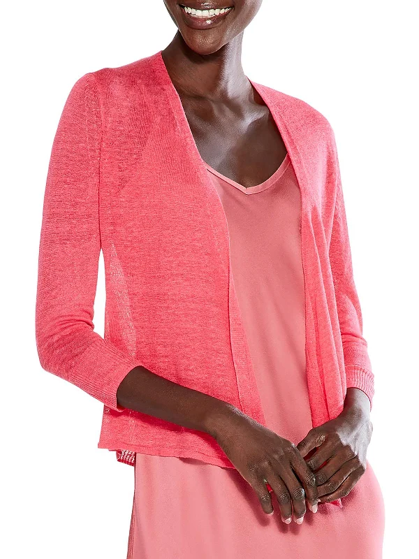 Markdown Sale Womens Knit Ribbed Trim Cardigan Sweater