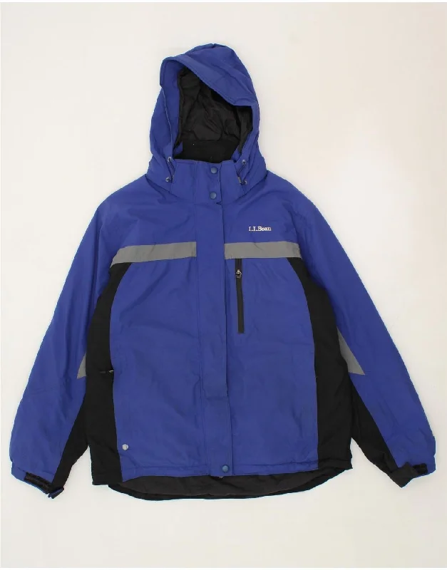 Weekend Bargains to Grab L.L.BEAN Womens Hooded Windbreaker Jacket UK 14 Medium Blue Colourblock Weekend Bargains to Grab L.L.BEAN Womens Hooded Windbreaker Jacket UK 14 Medium Blue Colourblock