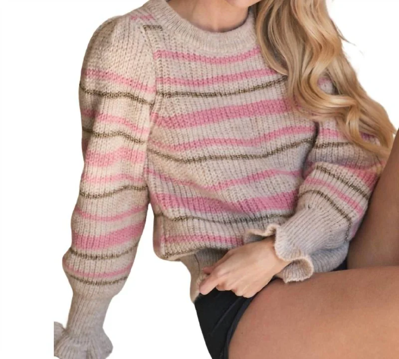 Doorbuster Deal Bailey Stripe Sweater In Rose Stripe
