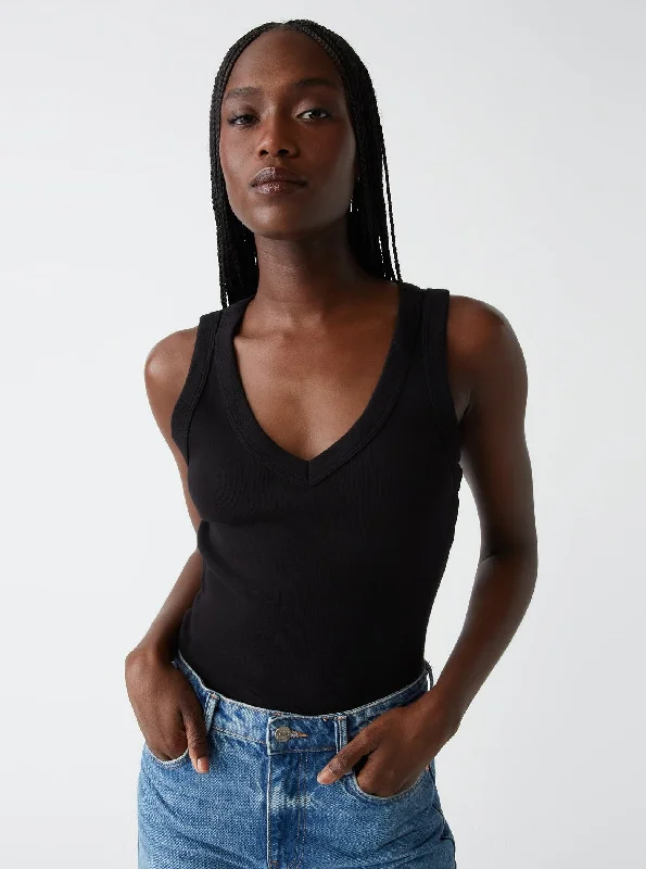 Weekend Special Maya V Neck Tank - Black