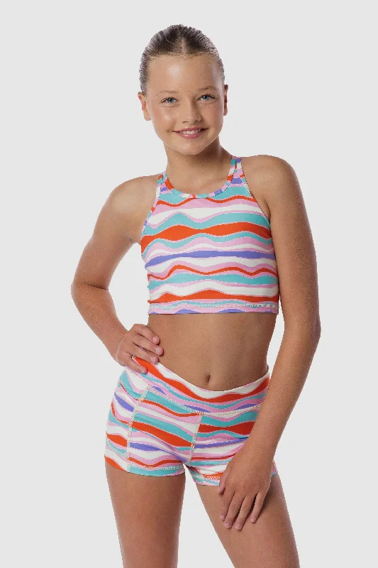 Weekend Deals That Excite Luxe Whimsical Waves Crop Top