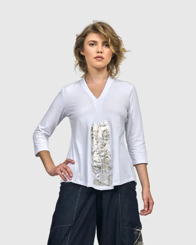 Weekend Specials to Cherish Anchorage V-Neck Top, White