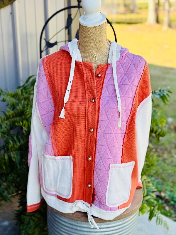 Lowest Rates Quilted Color Block Jacket