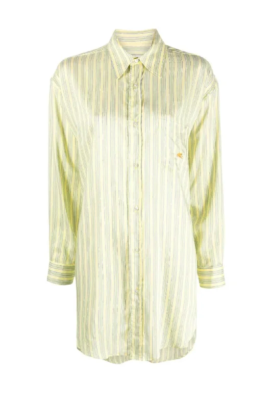 Instant Savings Etro Pinstripe Shirt - Yellow