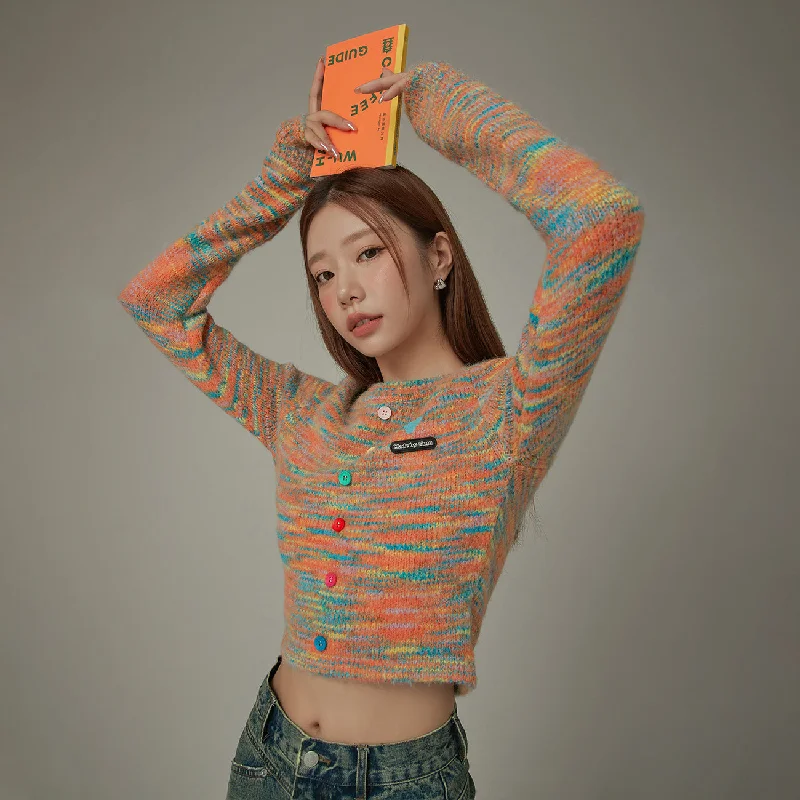 Price Slash Rainbow Crop Knit Sweater
