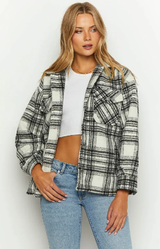 Special Price Orson Fleece Black and White Check Jacket