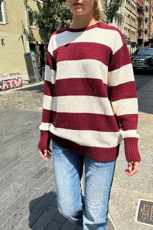 Burgundy Ivory Stripes