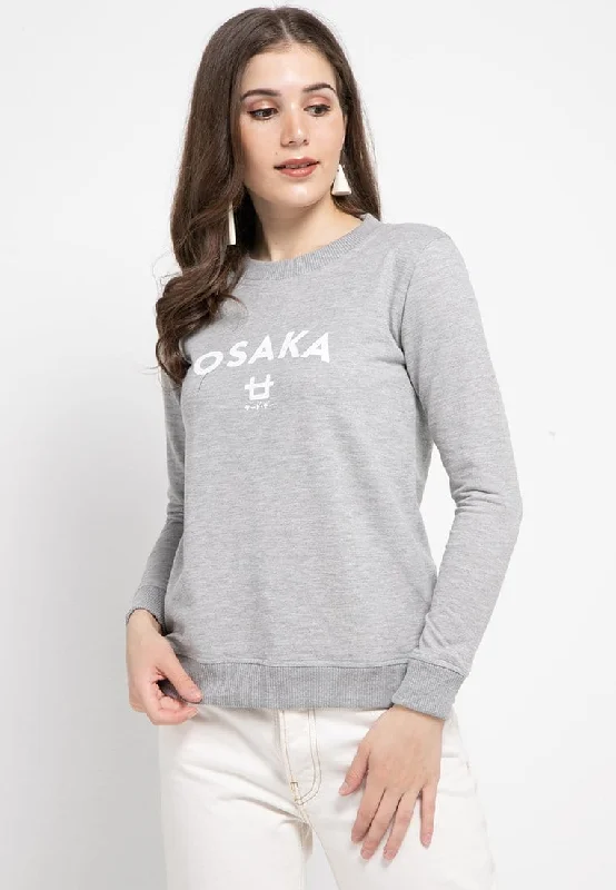 Limited Availability LO003 Thirdday sweater casual wanita dateng osaka logo abu