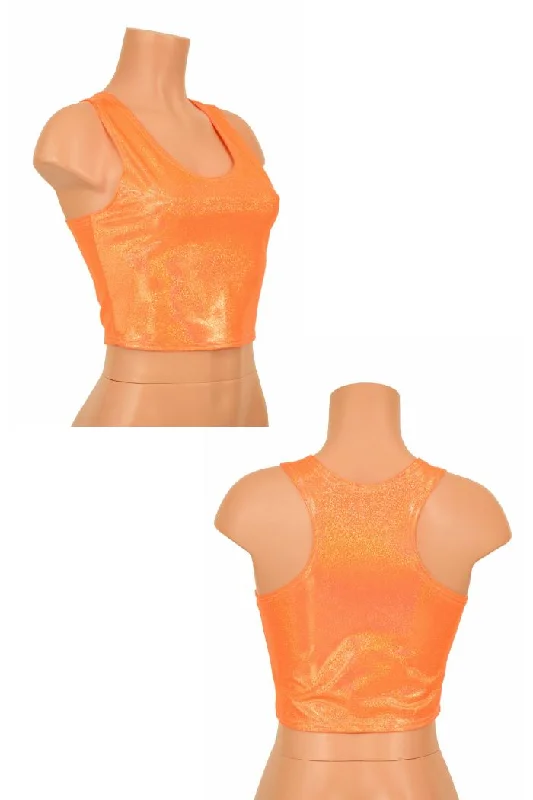 Weekend Offers That Impress Orange Racerback Crop Top