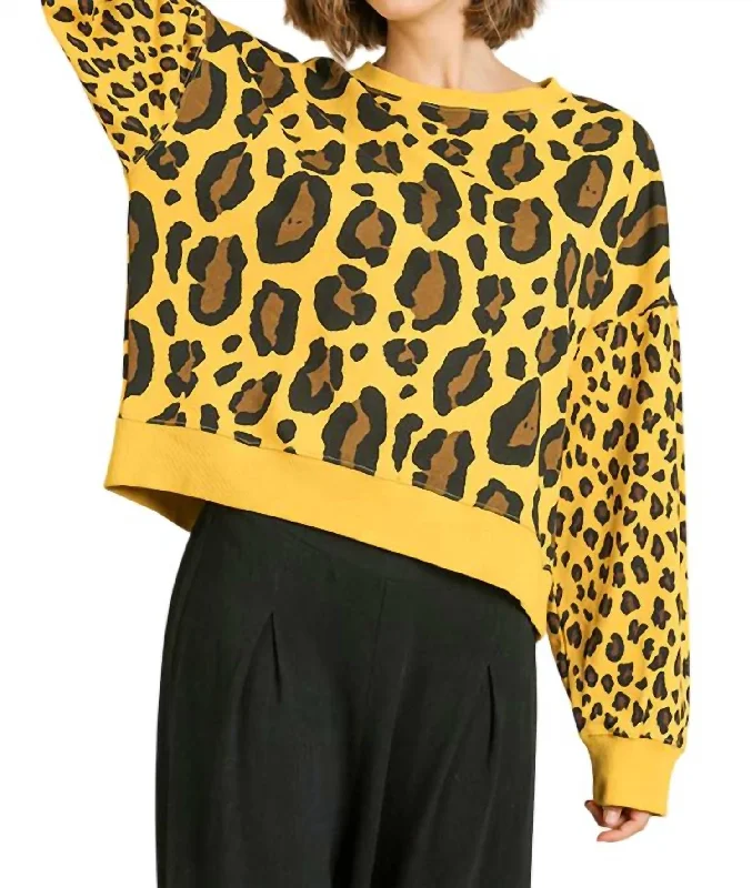 Mega Sale Wild Leopard Sweater In Yellow Mix