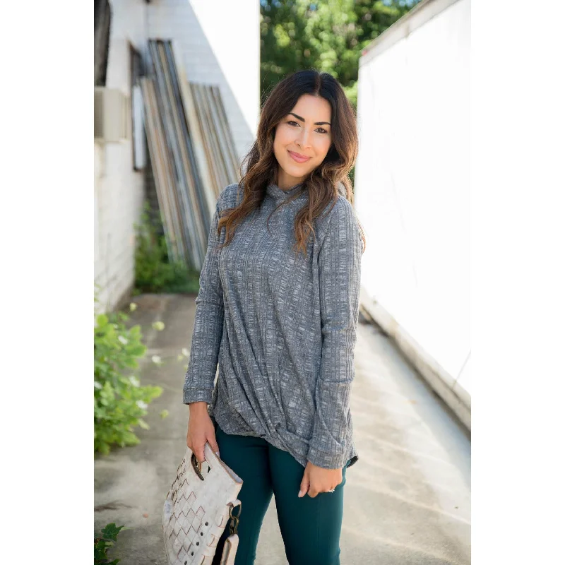 Unbeatable Prices Charcoal Knotted Sweatshirt