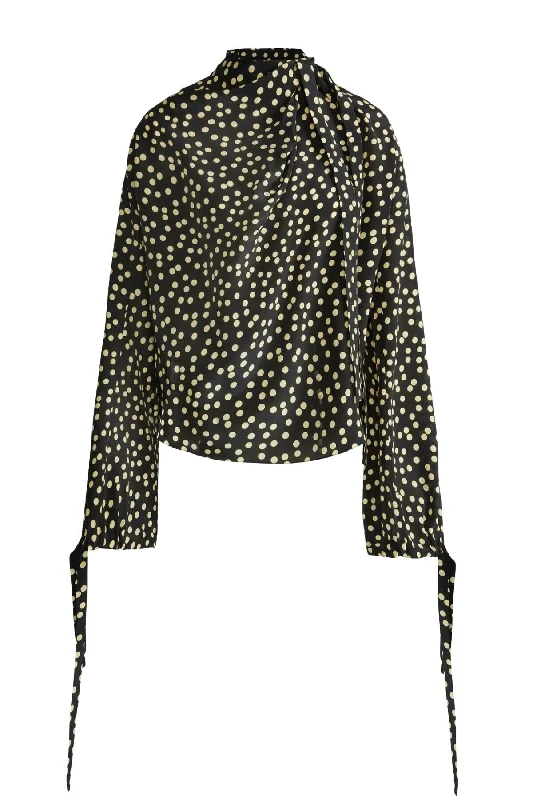 Buy More, Save More Petar Petrov Gallery Silk Blouse - Black/ Ivory Dot