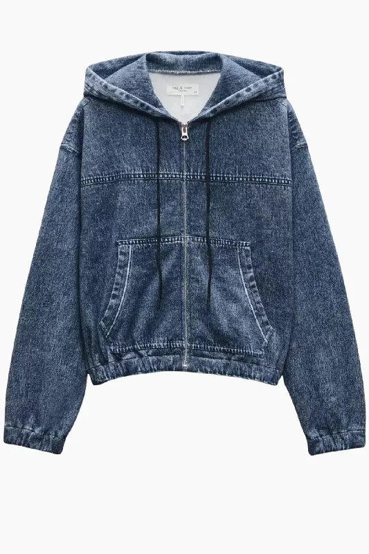 Quick Sale Rag & Bone Miramar Fleece Terry Davina Hoodie - Topaz