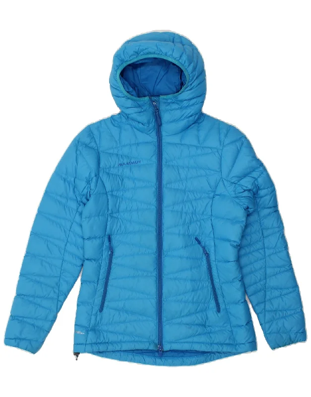 Bonus Savings MAMMUT Womens Hooded Padded Jacket UK 10 Small Blue