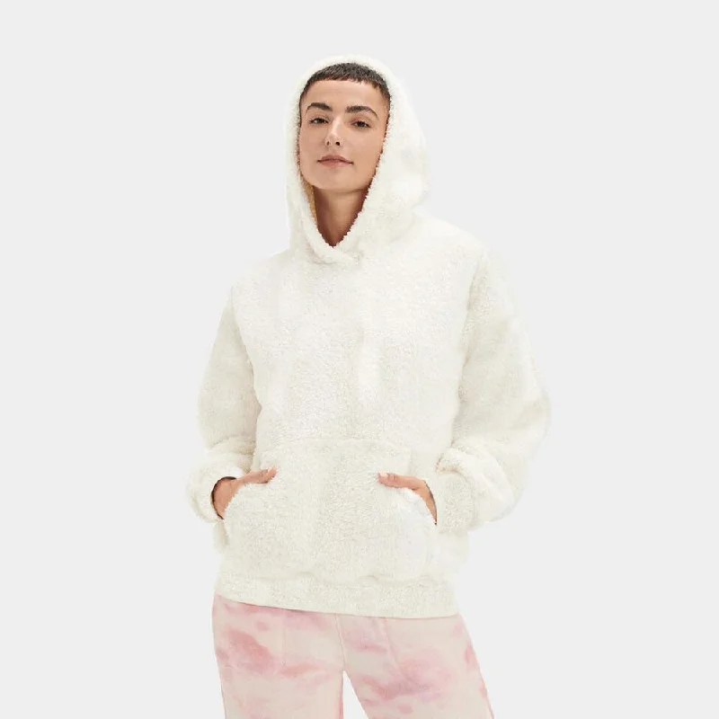 Weekend Deals to Make You Smile ZR Kangroo Pocket White Fur Hoodie 12299